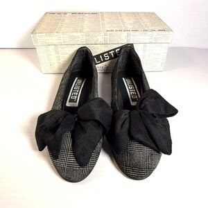 Unlisted Black Plaid Bow Flats